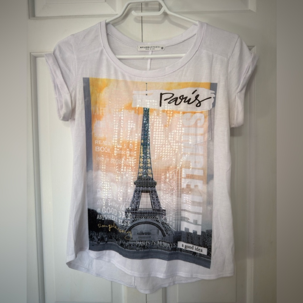 Nylonapparel - White Paris Graphic Tee - Size M